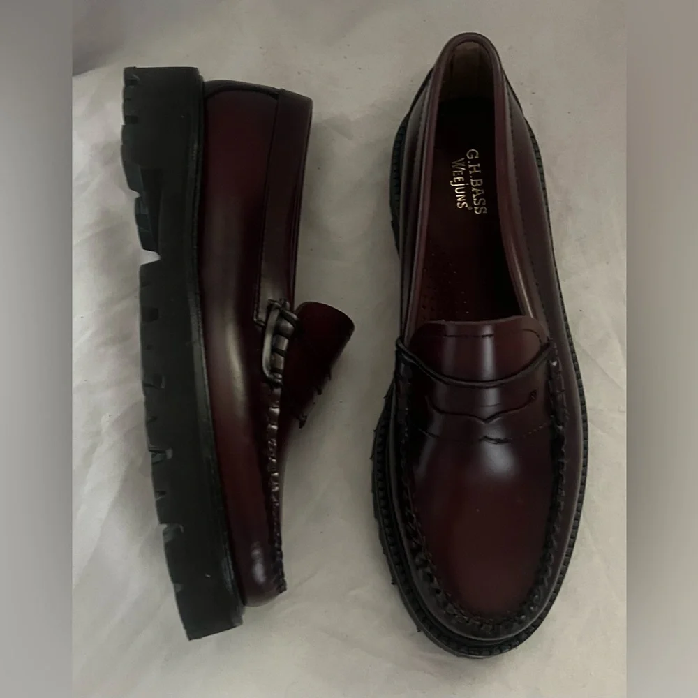 G.H. Bass WEEJUNS WOMENS WINE LEATHER Slip-On Loafers SHOES 7.5 $185 - Picture 3 of 15